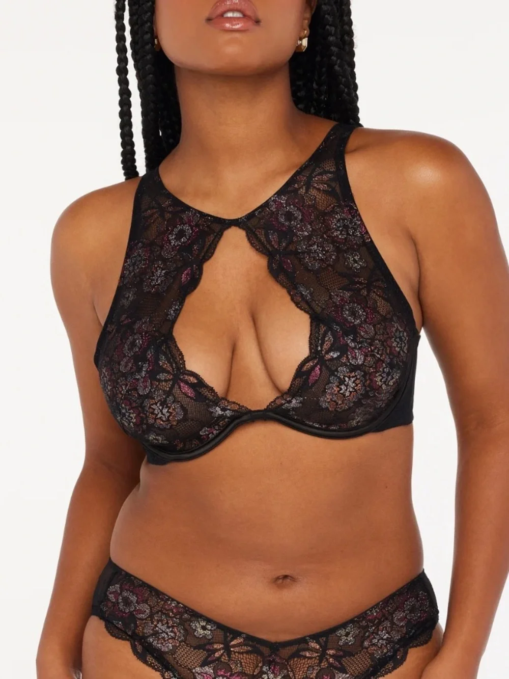 Savage X Fenty Nymph Nouveau Lace Bra In Black Caviar Art Nouveau